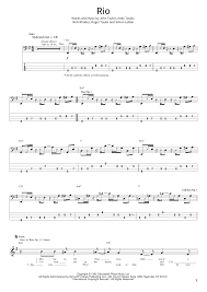 The entire package has been put together by nathan east. Rio Sheet Music Duran Duran School Of Rock Bass Guitar