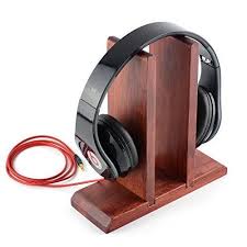 Red Wooden Headphones Stand Wood Headset Holder Desk Display Hanger Fit Aud Diy Headphone Stand Diy Headphones Headset Holder