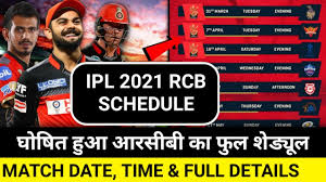 Mumbai indians and royal challengers go head to head once again in ipl 2019. Ipl 2021 Rcb All 14 Match Full Schedule Royal Challengers Bangalore All Match Schedule 2021 Youtube