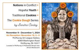 If you are in the Pittsburgh area and are looking for something interesting  to do, this looks fabulous. Sandy Conley's solo art exhibit, The Cookie  Dough Project, at the McMurray Art League