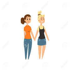 Couple Of Women Standing Together Holding Hands Lgbt Women In Royalty Free Cliparts Vectors And Stock Illustration Image 95086264 On the internet, threads with hand holding as the topic will ofte. couple of women standing together holding hands lgbt women in