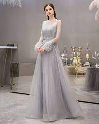 Abiti da sposa corti max mara, modello anni '50 in organza. Con Strass Abiti Da Sera Grigio Perla Abiti Da Cerimonia Economici Online Ricici Com