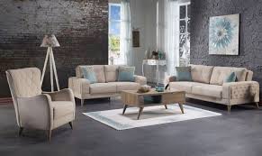 Vienza Living Room Set Lilyum Cream Stylish Living Room Living Room Sets Living Room Leather
