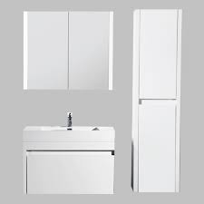 35.4 w x 17.7 d (90cmw x 45cmd) vanity provides ample storage space. Labrador White Single Sink Wall Hung Bathroom Vanity