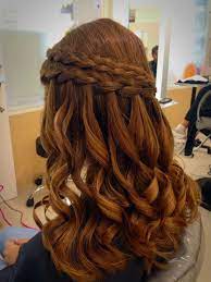 Prom Dance Or Wedding Special Occasion Half Up Half Down Double Braid Boho Braid With Waterfall Braid And Sof Hair Styles Long Hair Styles Medium Hair Styles