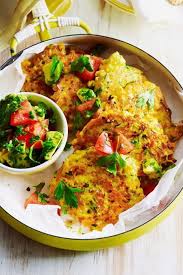 Gemusepuffer Mit Avocado Salsa In 2020 Huhn Rezepte Gesund Gemusepuffer Vegetarisches Essen