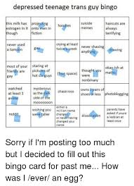 The series is known due to its art and its plotline, notable for supernatural and seemingly bizarre events. Depressed Teenage Trans Guy Bingo His Milk Has Projecting Strogen In It Onto Men In Suicide Haircuts Are Always Terrifying Es Memes Ug Fiction Crying At Least Twice A Week Inever Shaving