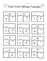Part Part Whole Puzzle Pack Math Practice Worksheets 3 Leveled Sheets Part Part Whole Math Practice Worksheets Doubles Facts
