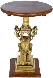 Wooden Table On Elephant And Yali Palki Stand Etsy In 2020 Wooden Tables Wooden Wood Statues