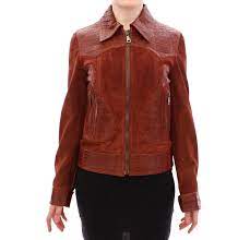 Brown Alligator Suede Leather Jacket Leather Jacket Dolce Gabbana Jacket Dolce And Gabbana