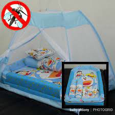Karena hanya berbentuk kain membuat kelambu ini mudah untuk di cuci. Khusus Jne Gojek Grab Kasur Bayi Kelambu Tenda Motif Doraemon