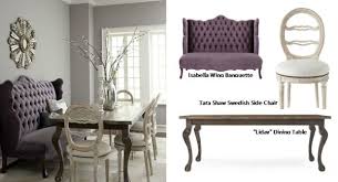 Large selection of styles and colors. Isabella Wing Banquette Liday Dining Table Swedish Side Chair