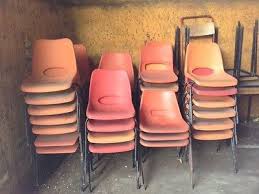 59 Red And Orange Plastic Stacking Chairs