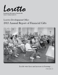 2013 Annual Report of Financial Gifts by Loretto Community
