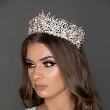 Buy TATIANA Elegant Tiara, Wedding Crown Tiara, Tiara Swarovski, Crown  Tiara, Wedding Accessories, Bridesmaid Tiaras, Flower Girl Headpiece Online  in India