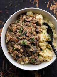 Lentils With Creamy Mushroom Gravy Budget Bytes Lentil Recipes Stuffed Mushrooms Mushroom Gravy