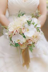 Mixed flower bouquet with orchids, roses, green trick, alstromeria. 25 Sophisticated Orchid Wedding Bouquets Weddingomania