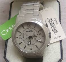 Fossil Men S Grant Chronograph Ceramic Watch Stone Grey Ce5017