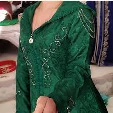 جلابة خضراء منبتة رائعة الجلابة المغربية Fashion Moroccan Fashion Moroccan Dress