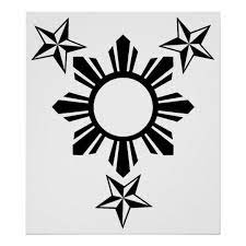 3 Stars And Sun Poster Zazzle Com In 2021 Filipino Tattoos Traditional Filipino Tattoo Star Tattoos