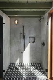Walk Into Shower From Outside Washer And Dryer In Same Room Lifted Area To Was 2019 Concrete Bathroom Concrete Shower Shower Makeover