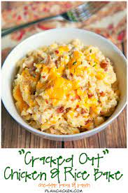 Cracked Out Chicken And Rice Bake Recipe Easy Dinner Recipes Crockpot Rotisserie Chicken Recipes Easy Weeknight Casseroles
