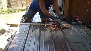 They come in a variety of sizes and calibers and can be used to cut tin, steel, aluminum, and even vinyl. July 2017 Cutting Steel Roofing With Circular Saw Youtube