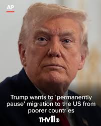 President Trump says he wants to “permanently pause migration” from poorer  nations and is promising to seek to expel millions of immigrants from the  U.S. See link below: