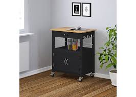 The beautiful raised panel doors and drawer front provide the ultimate in style to dress up your kitchen. Ehemco Kitchen Island Cart Natural Butcher Block Bamboo Top With Black Base Walmart Com Walmart Com