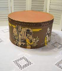 Vintage Resistol Hat Box Cowboy Country Western Theme Brown Etsy Rustic Storage Boxes Hat Box Western Theme