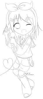 Coloring rin kagamine by fiona q. Kagamine Rin Lineart By Q Iu On Deviantart