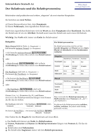 Heute haben wir im unterricht relativsätze durchgenommen … Https Www Gaalingua Com Daf Uebungen Daf 20a2 2c 20b1 20relativsatz 20 20inkl 20uebungen Pdf