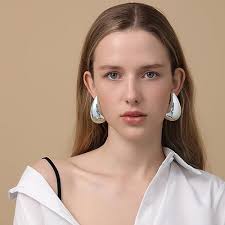 Vuleto Earrings Dupe Large Big Chunky Gold Hoop Earrings for Women Teardrop  Lightweight Water Drop Earrings Trendy Jewelry (Silver): Buy Online at Best  Price in UAE