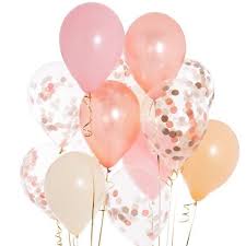 A balloon is a flexible bag that can be inflated with a gas, such as helium, hydrogen, nitrous oxide, oxygen, or air.modern day balloons are made from materials such as rubber, latex, polychloroprene, or a nylon fabric, and can come in many colors. Pink Rose Gold Latex Balloon Bouquet Sprinkie Parties