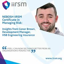 Conor Brown, Development Manager at HSB Engineering Insurance, recently  took our NEBOSH IIRSM Certificate in Managing Ri...