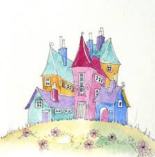 Original Colourful Watercolour Painting With Multi Coloured Etsy Happy Paintings Original Watercolors Watercolour Painting