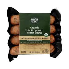 Organic Feta Spinach Chicken Sausage 12 Oz Whole Foods Market Whole Foods Market