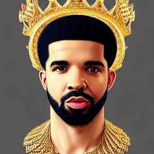 highly detailed portrait of drake wearing a gold crown