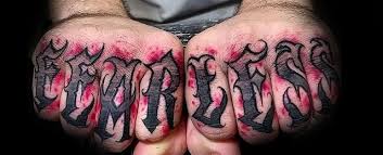 Words of wisdom, quotes, custom text, and more can be included with your tattoo in beautiful, custom lettering. 20 Fearless Tattoo Designs For Men Powerful Word Ink Ideas