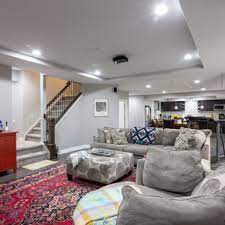 Some good interior paint color schemes for your basement design ideas includes reds, greens, blues, and yellows. 75 Beautiful Gray Basement Pictures Ideas May 2021 Houzz