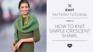 Michele then demonstrates how to work the first few rows of a garter stitch crescent shawl pattern. How To Knit Simple Crescent Shawl Yarnspirations