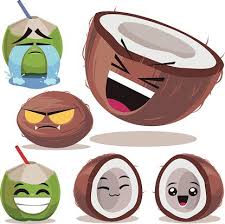 Coconut Cartoon Set A Vector Art Coconut Vector Art Illustration