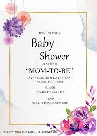 Golden Frame Baby Shower Invitation Templates Editable With Micro Baby Shower Invitation Templates Invitation Template Free Printable Baby Shower Invitations