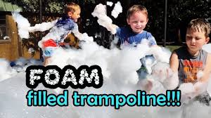 To tell the difference between the two, try poking it with your finger. Diy Foam Machine And Foam Bubbles Filled Trampoline Diy Foam Machine Diy Foam Bubble Fun