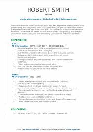 editor resume samples qwikresume