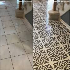 Before After Winning Stenciled Spaces Painting Tile Floors Home Decor Paintings Stencils Wall