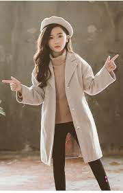 Woolen Coat Winter Children6 6s Woolen Coat Medium Length Kids Winter Outfits Kids Winter Fashion Girl Kids Winter Fashion