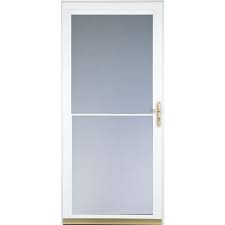 Larson storm doors come with an optional retractable screen. Shop Pella Montgomery White Full View Safety Aluminum Retractable Screen Storm Door Common 36 In X 81 In Aluminum Storm Doors Retractable Screen Storm Door
