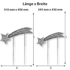2er Set Weihnachtliche Metallstecker Silber Komet Gartenstecker Weihnachten Winterzeit