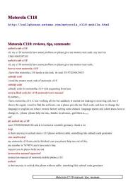 Will ask for code 6. Motorola C118 Cellphones Extemo Com